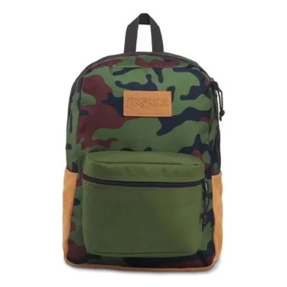 NWT Jansport Super Suede New Olive Camo Sherpa Backpack 25L‎ 16.75H x 13L x 8.5D
